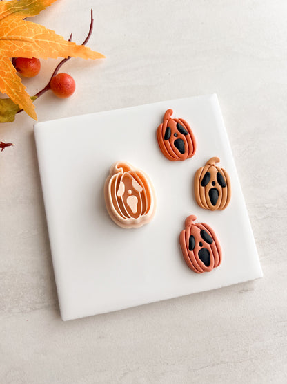 Scream Mask Pumpkin Clay Cutter | Halloween Horror Polymer Clay Cutter for Spooky Earrings and Crafts