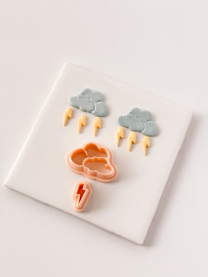 Cute Storm Cloud Dangle Clay Cutter | Storm Cloud Polymer Clay Cutter for DIY Weather Earrings Cute Jewelry and Handmade Rain-Themed Accessories