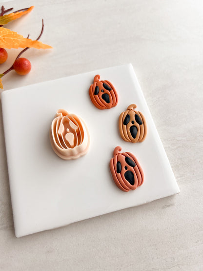 Scream Mask Pumpkin Clay Cutter | Halloween Horror Polymer Clay Cutter for Spooky Earrings and Crafts