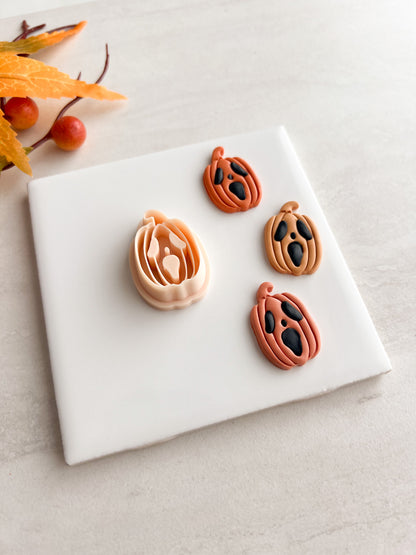 Scream Mask Pumpkin Clay Cutter | Halloween Horror Polymer Clay Cutter for Spooky Earrings and Crafts