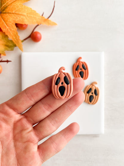 Scream Mask Pumpkin Clay Cutter | Halloween Horror Polymer Clay Cutter for Spooky Earrings and Crafts