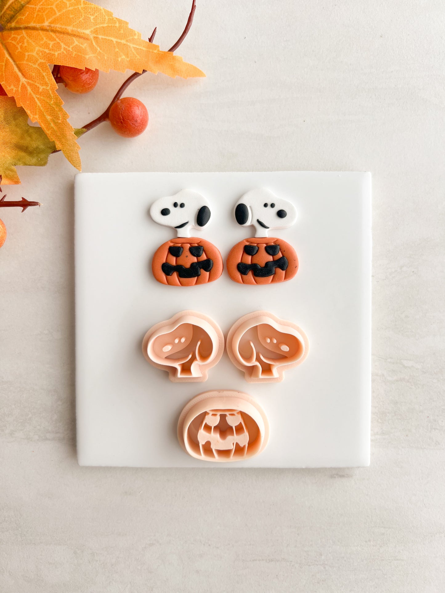 Snoopy Jack O Lantern Clay Cutter | Snoopy Jack O Lantern Polymer Clay Cutter for DIY Halloween Earrings Nostalgic Jewelry and Handmade Peanuts-Themed Accessories