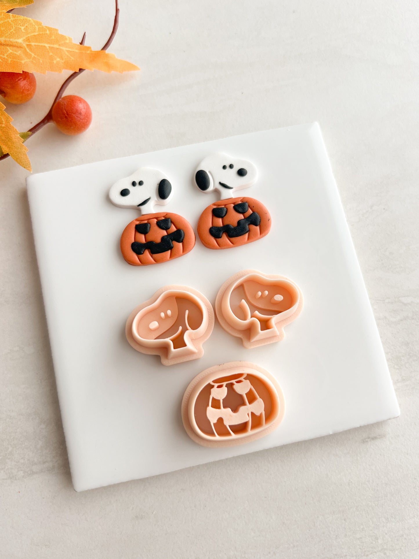 Snoopy Jack O Lantern Clay Cutter | Snoopy Jack O Lantern Polymer Clay Cutter for DIY Halloween Earrings Nostalgic Jewelry and Handmade Peanuts-Themed Accessories