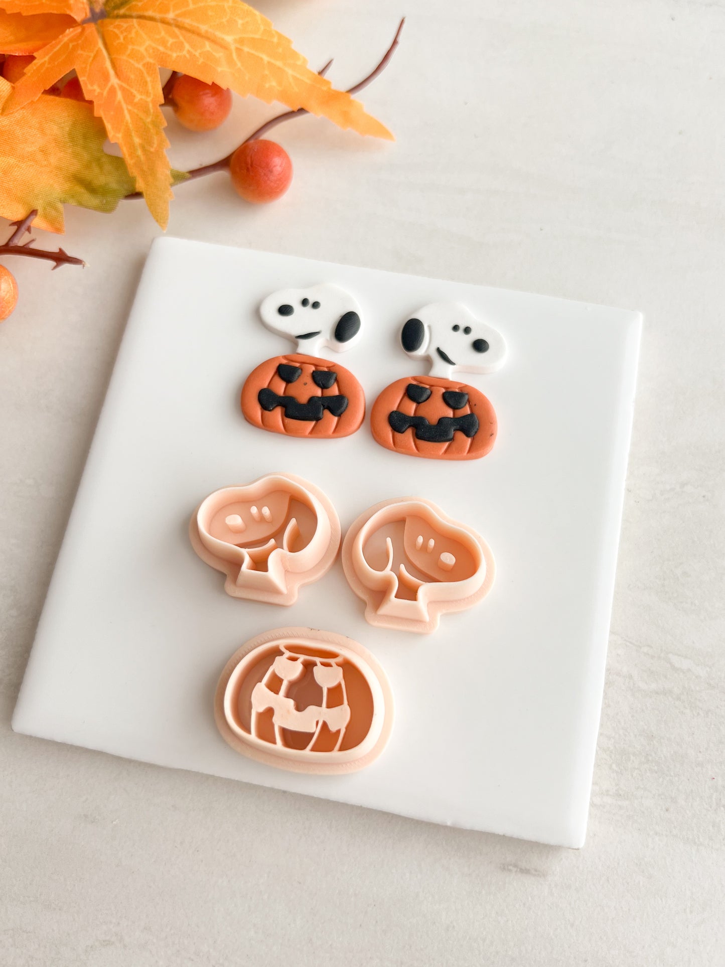 Snoopy Jack O Lantern Clay Cutter | Snoopy Jack O Lantern Polymer Clay Cutter for DIY Halloween Earrings Nostalgic Jewelry and Handmade Peanuts-Themed Accessories