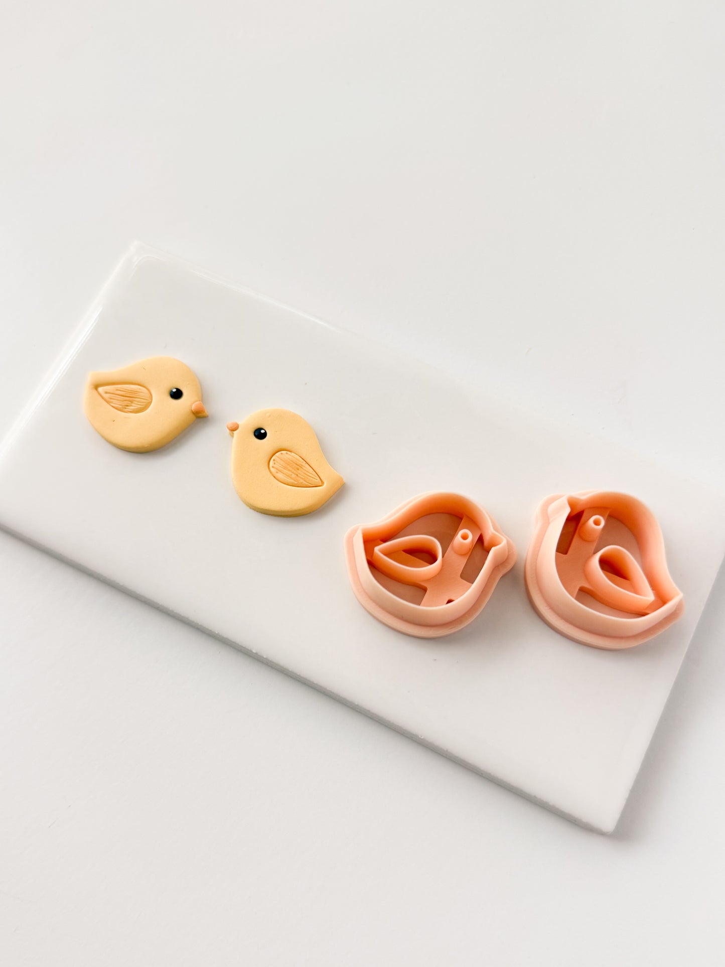 Chick Embossed Clay Cutter | Chick Embossed Polymer Clay Cutter for DIY Easter Earrings Farm-Themed Jewelry and Handmade Spring Accessories