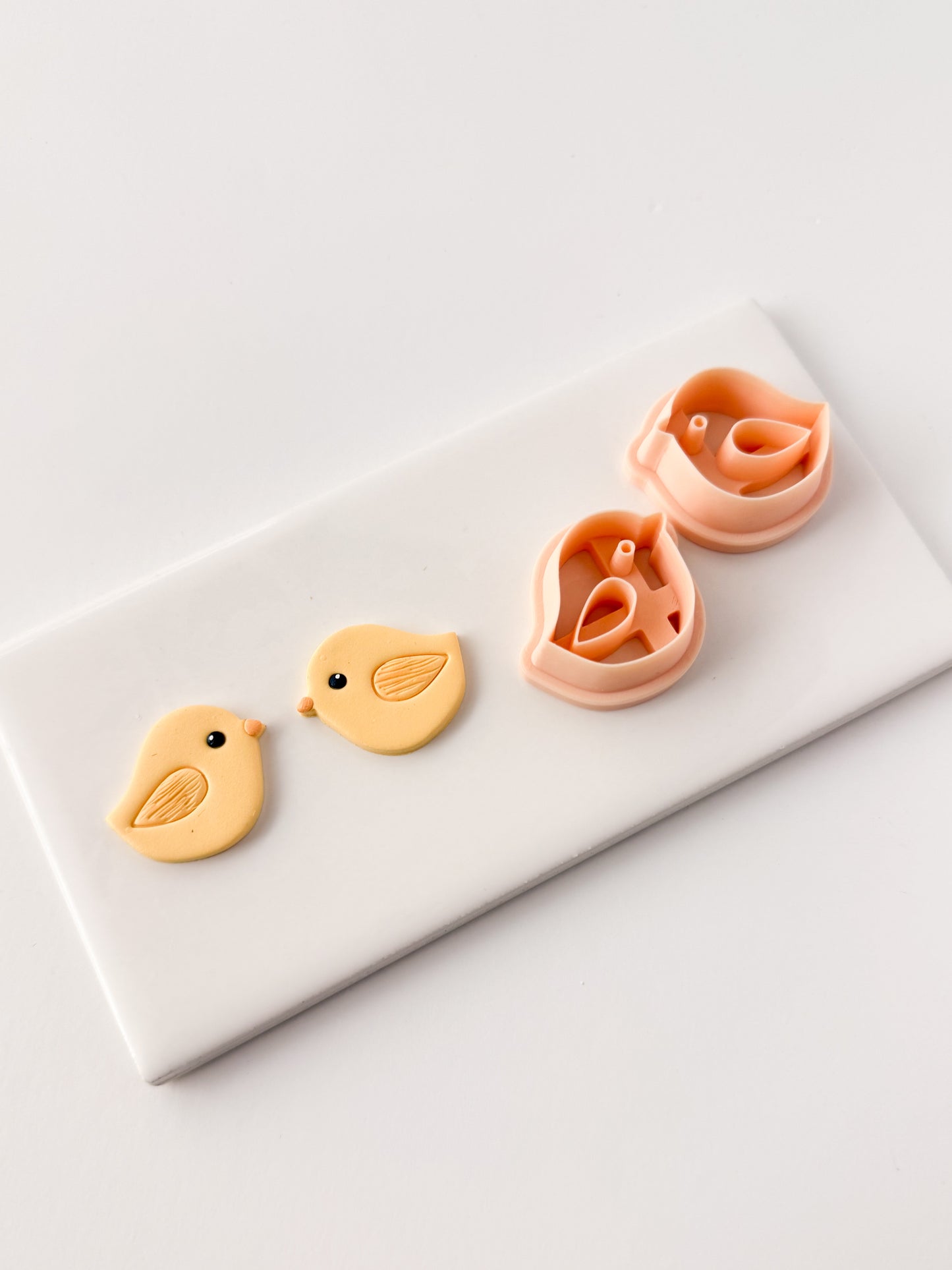 Chick Embossed Clay Cutter | Chick Embossed Polymer Clay Cutter for DIY Easter Earrings Farm-Themed Jewelry and Handmade Spring Accessories