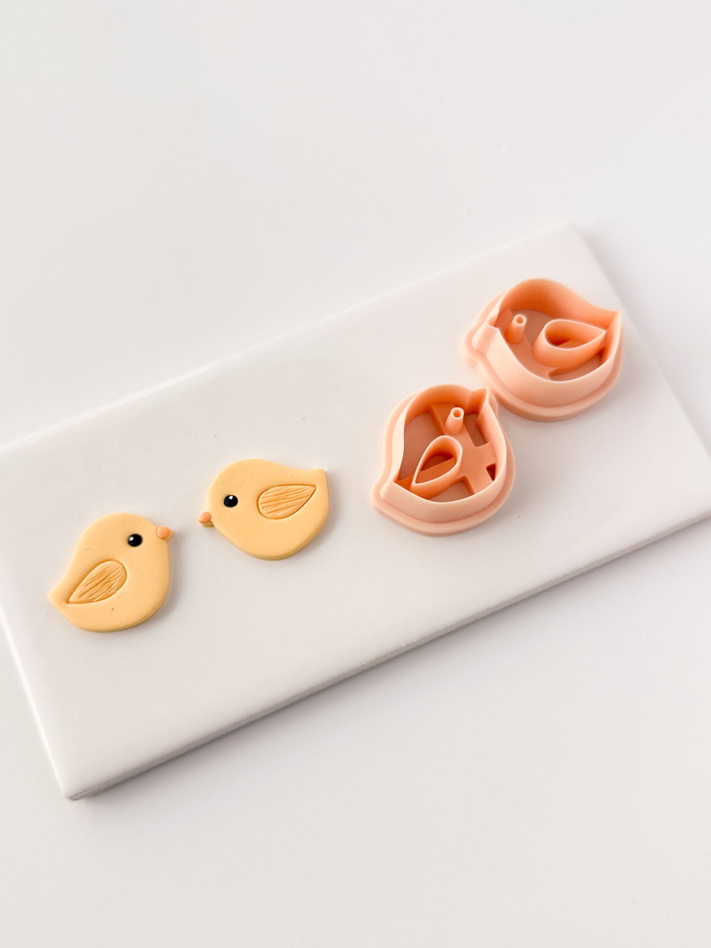 Chick Embossed Clay Cutter | Chick Embossed Polymer Clay Cutter for DIY Easter Earrings Farm-Themed Jewelry and Handmade Spring Accessories
