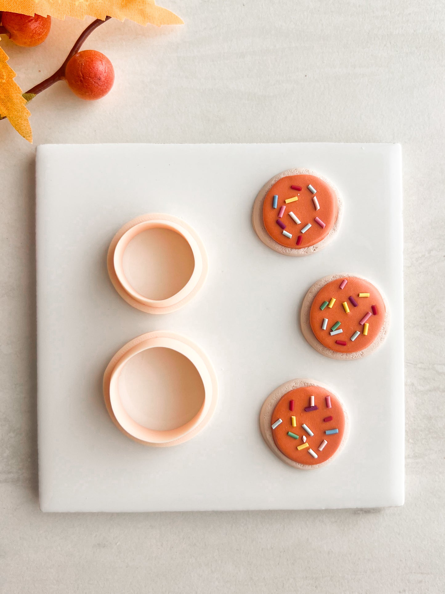 Halloween Cookie Frosted Clay Cutter | Halloween Cookie Frosted Polymer Clay Cutter for DIY Baking-Themed Earrings Cute Jewelry and Handmade Holiday Accessories