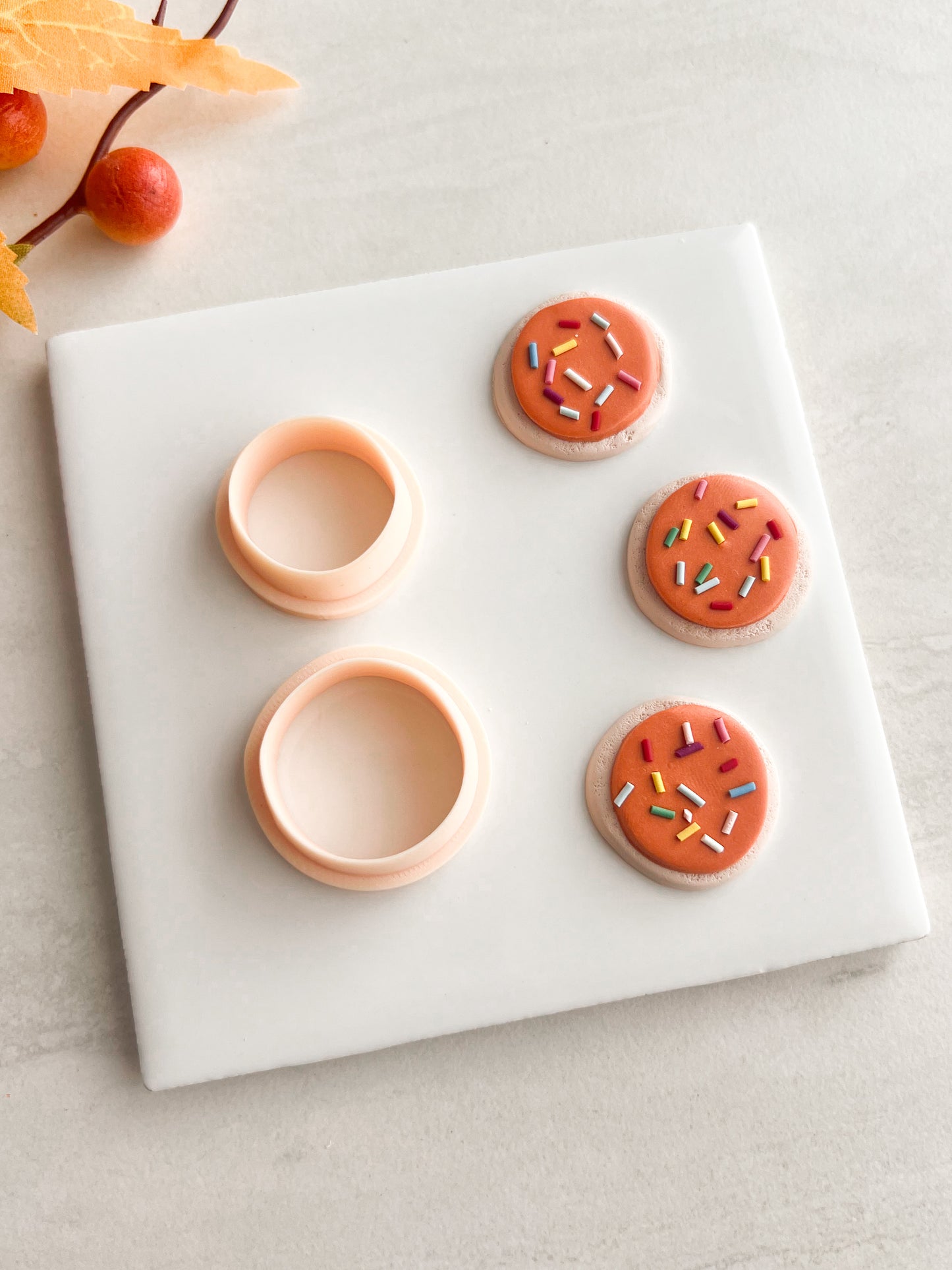 Halloween Cookie Frosted Clay Cutter | Halloween Cookie Frosted Polymer Clay Cutter for DIY Baking-Themed Earrings Cute Jewelry and Handmade Holiday Accessories