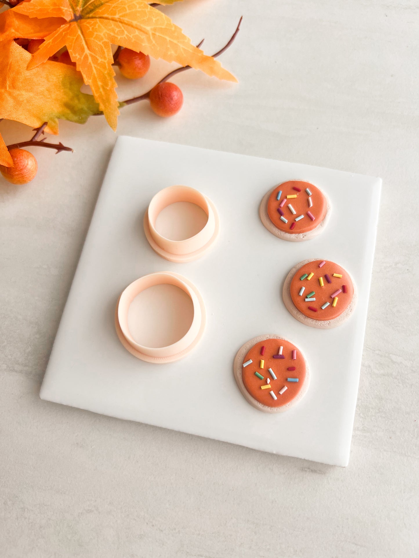 Halloween Cookie Frosted Clay Cutter | Halloween Cookie Frosted Polymer Clay Cutter for DIY Baking-Themed Earrings Cute Jewelry and Handmade Holiday Accessories