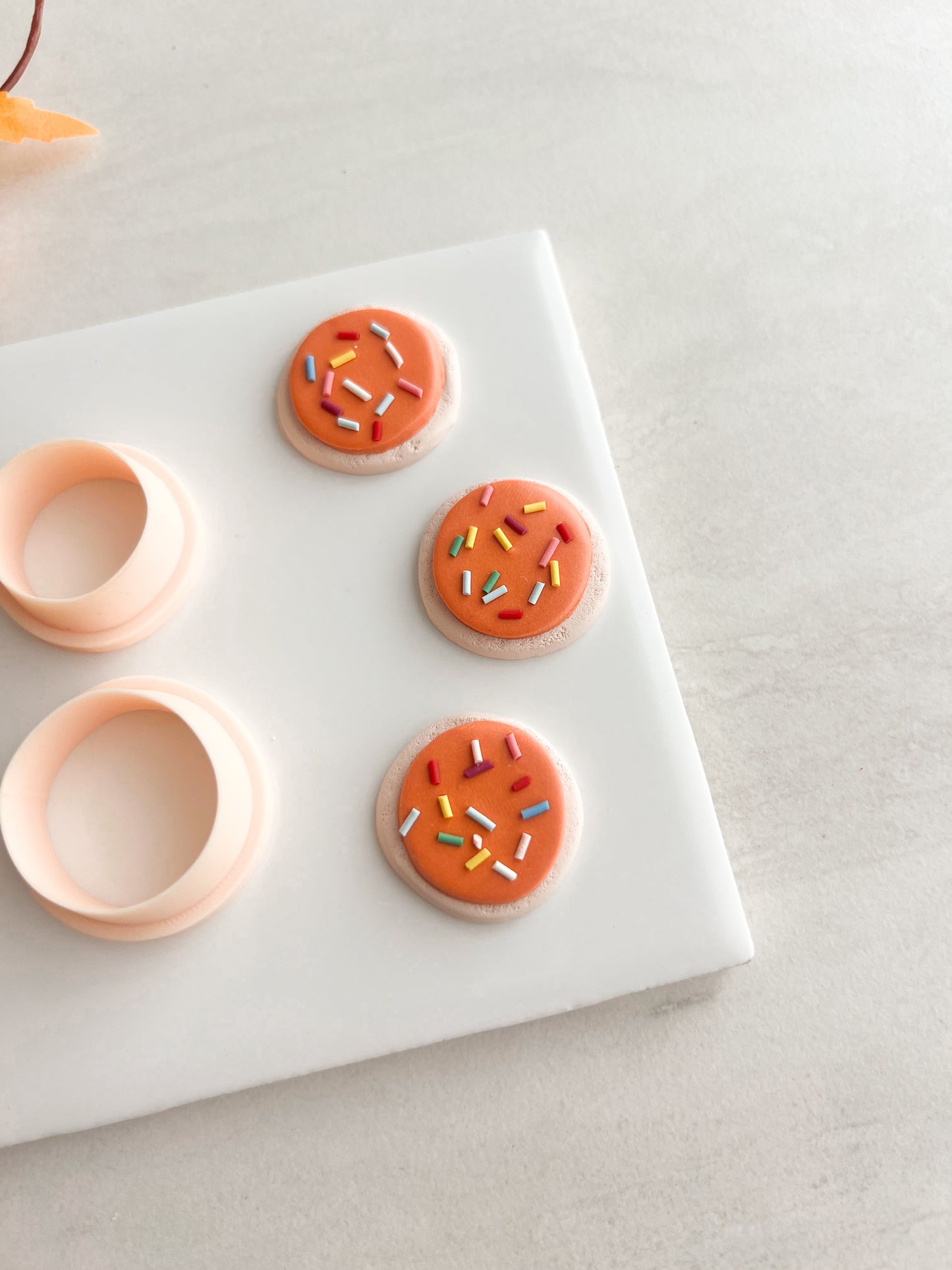 Halloween Cookie Frosted Clay Cutter | Halloween Cookie Frosted Polymer Clay Cutter for DIY Baking-Themed Earrings Cute Jewelry and Handmade Holiday Accessories