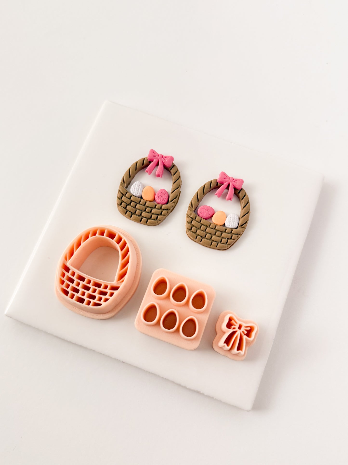 Easter Egg Basket No. 2 Clay Cutter | Easter Egg Basket Polymer Clay Cutter for DIY Easter Earrings Festive Jewelry and Handmade Spring Accessories