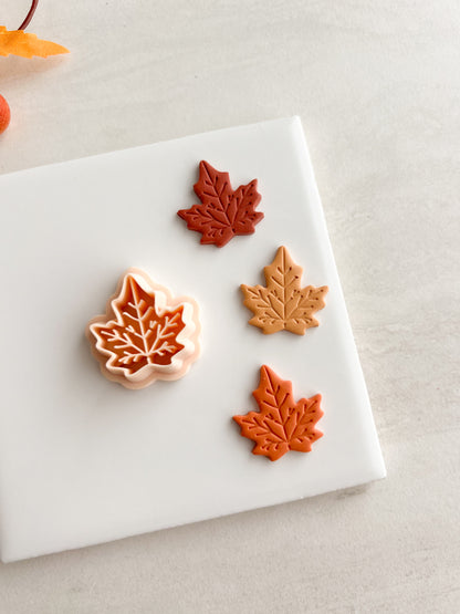 Maple Leaf No. 5 Clay Cutter | Maple Leaf No. 5 Polymer Clay Cutter for DIY Fall Earrings Harvest Jewelry and Handmade Nature Accessories
