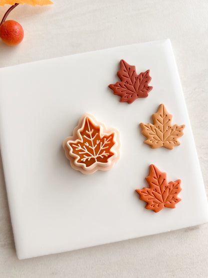 Maple Leaf No. 5 Clay Cutter | Maple Leaf No. 5 Polymer Clay Cutter for DIY Fall Earrings Harvest Jewelry and Handmade Nature Accessories