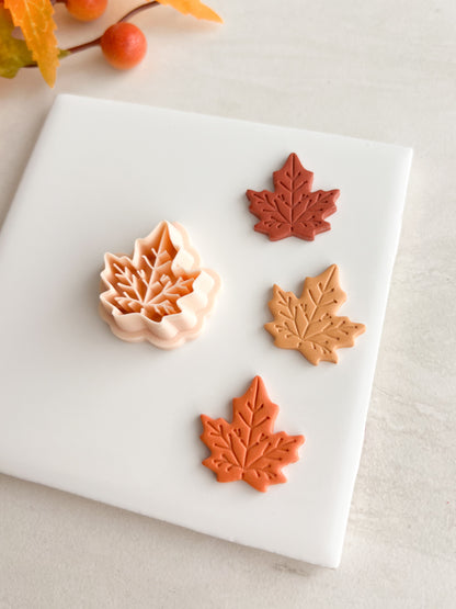 Maple Leaf No. 5 Clay Cutter | Maple Leaf No. 5 Polymer Clay Cutter for DIY Fall Earrings Harvest Jewelry and Handmade Nature Accessories