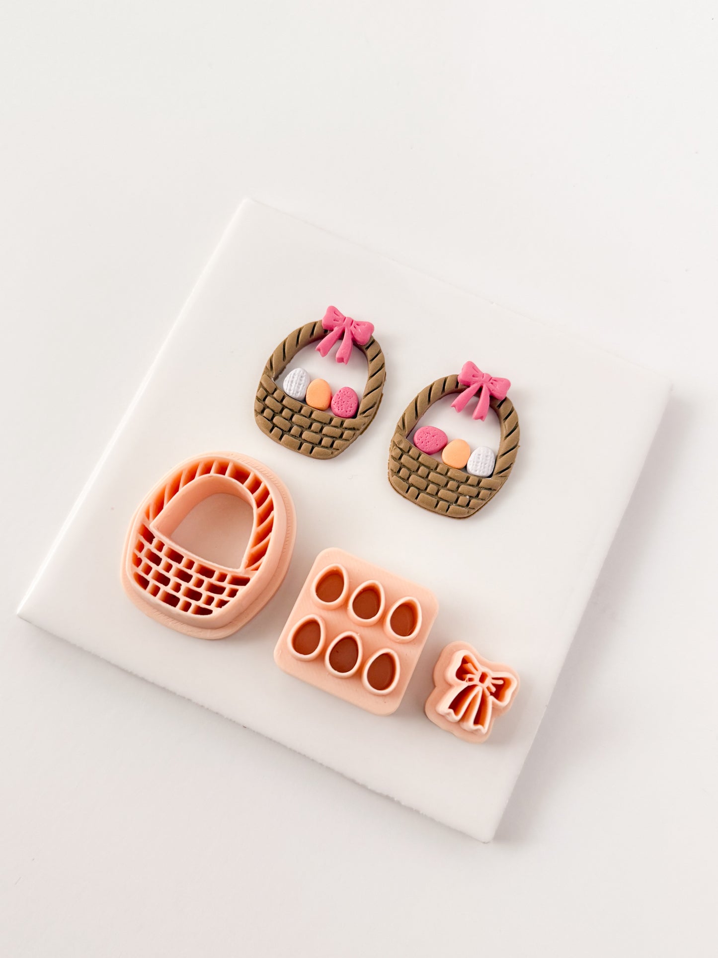 Easter Egg Basket No. 2 Clay Cutter | Easter Egg Basket Polymer Clay Cutter for DIY Easter Earrings Festive Jewelry and Handmade Spring Accessories