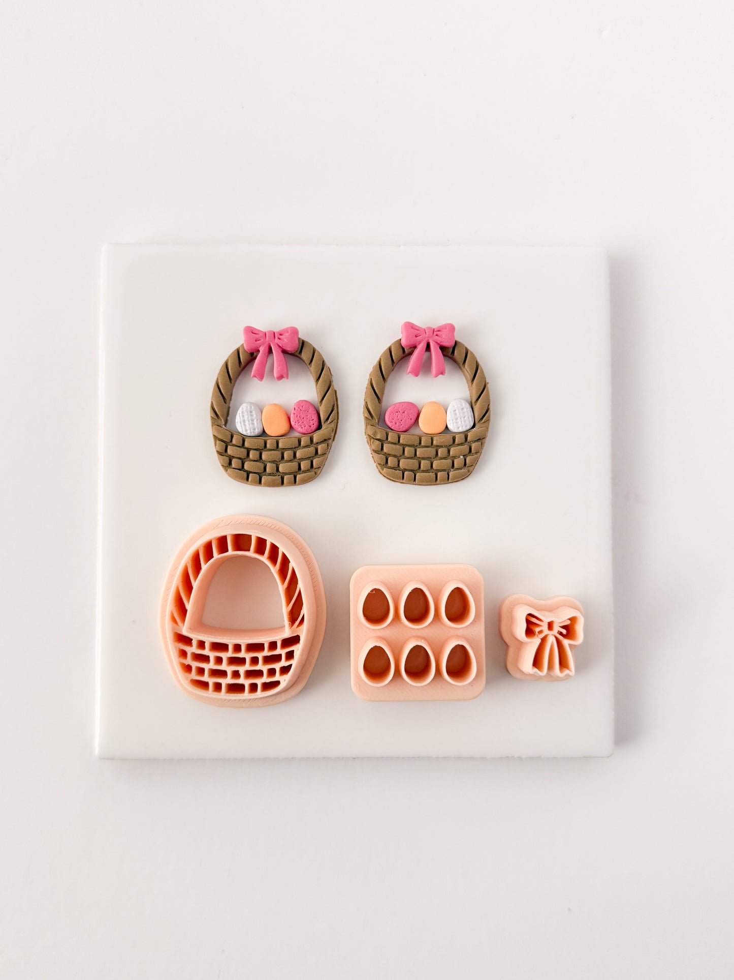 Easter Egg Basket No. 2 Clay Cutter | Easter Egg Basket Polymer Clay Cutter for DIY Easter Earrings Festive Jewelry and Handmade Spring Accessories