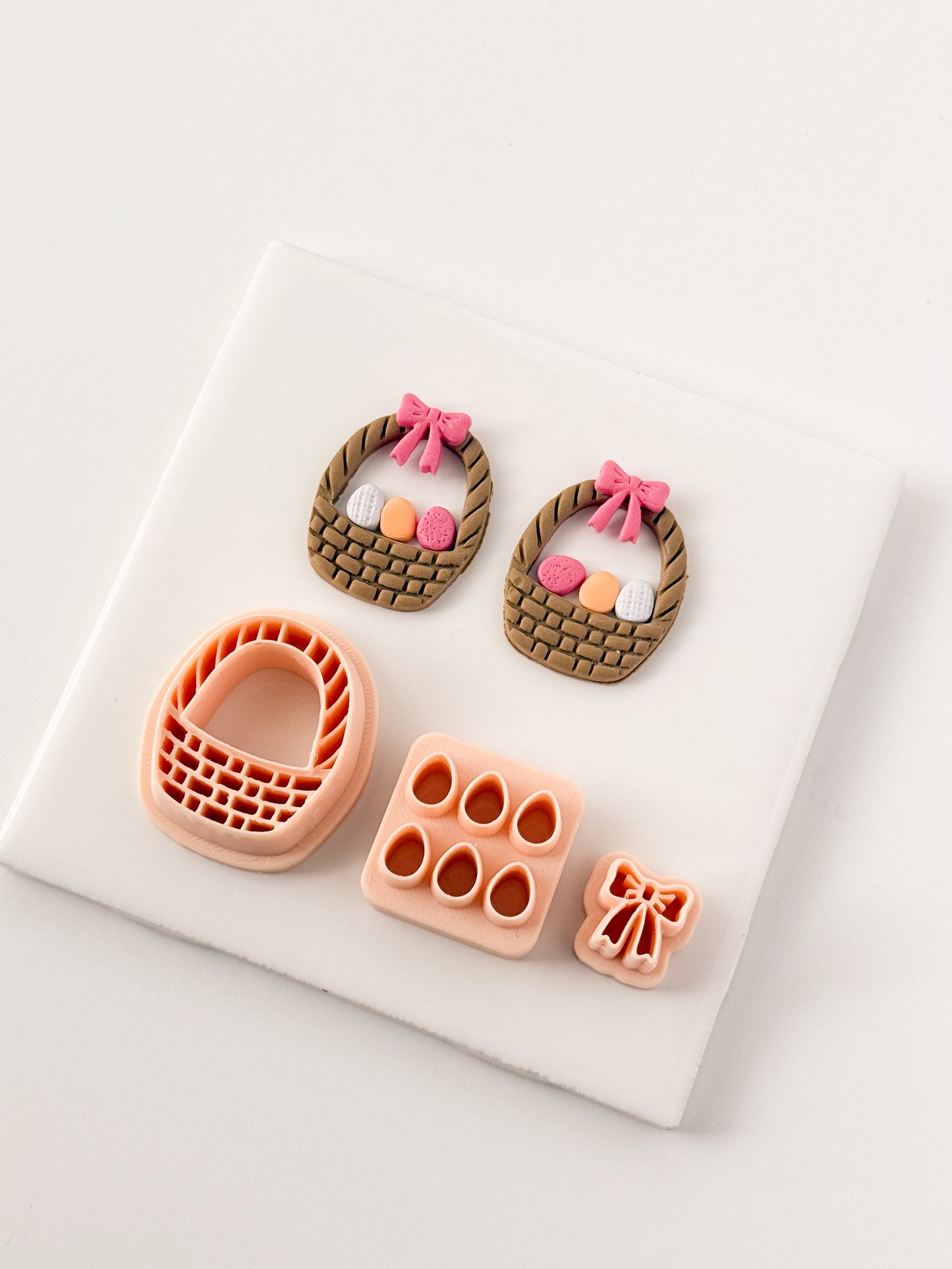 Easter Egg Basket No. 2 Clay Cutter | Easter Egg Basket Polymer Clay Cutter for DIY Easter Earrings Festive Jewelry and Handmade Spring Accessories