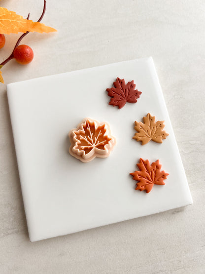 Maple Leaf No. 6 Clay Cutter | Maple Leaf No. 6 Polymer Clay Cutter for DIY Thanksgiving Earrings Rustic Jewelry and Handmade Autumn Accessories