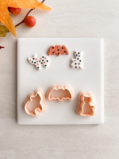 Frosted Halloween Cookie Trio Clay Cutter | Frosted Halloween Cookie Polymer Clay Cutter Set for DIY Earrings Festive Jewelry and Spooky Baking Crafts