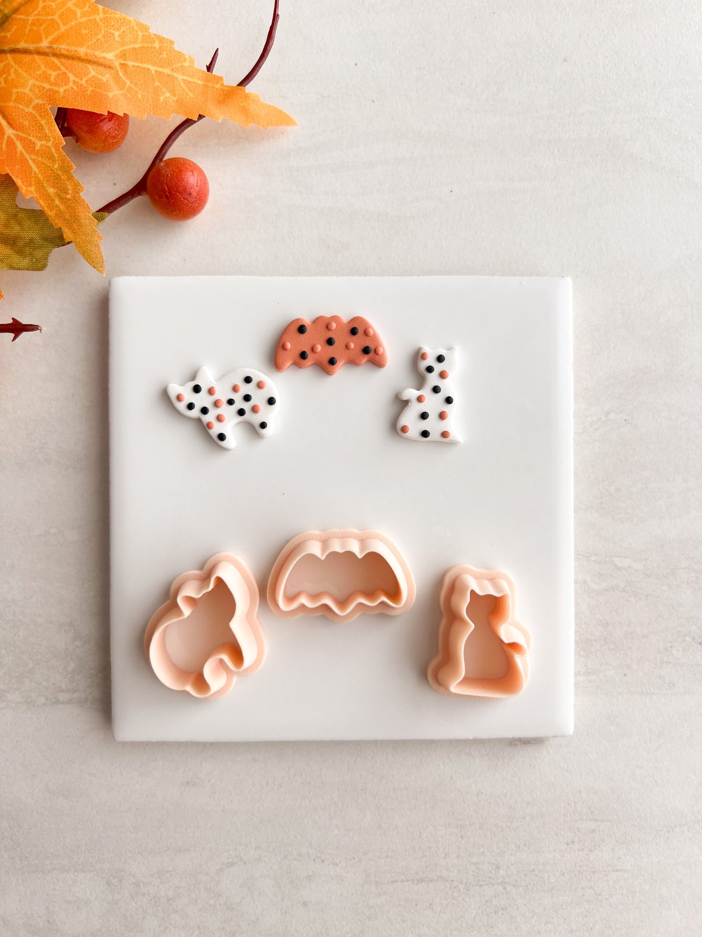 Frosted Halloween Cookie Trio Clay Cutter | Frosted Halloween Cookie Polymer Clay Cutter Set for DIY Earrings Festive Jewelry and Spooky Baking Crafts