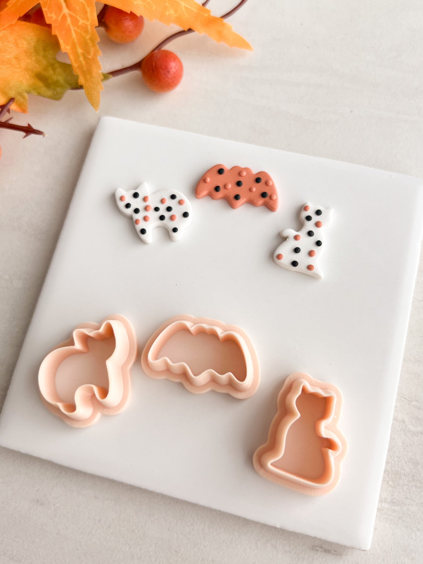 Frosted Halloween Cookie Trio Clay Cutter | Frosted Halloween Cookie Polymer Clay Cutter Set for DIY Earrings Festive Jewelry and Spooky Baking Crafts