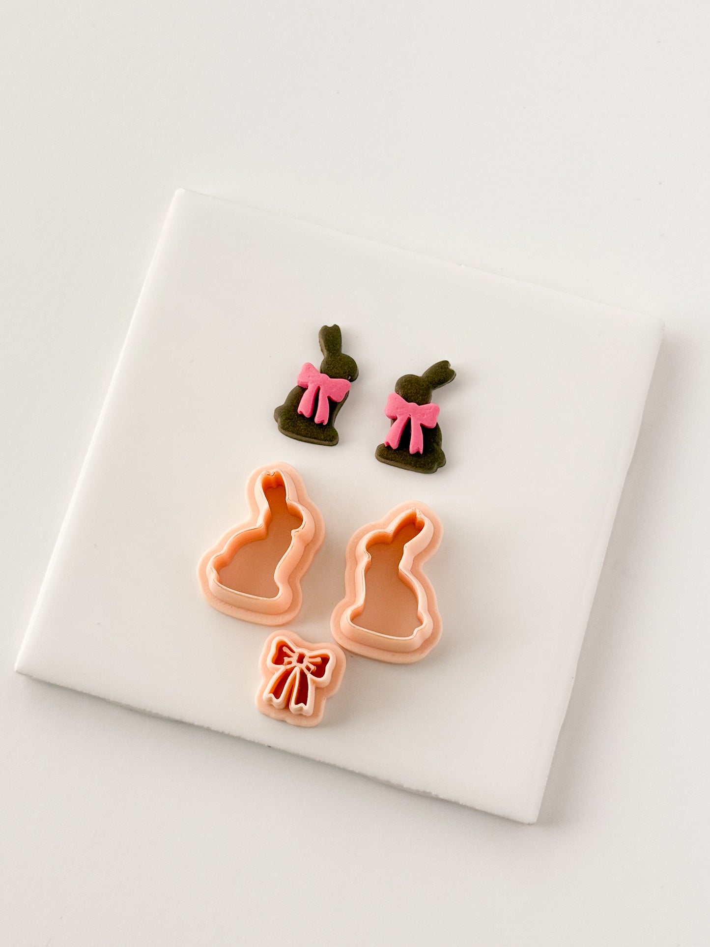 Chocolate Bunny No. 2 Clay Cutter | Chocolate Bunny No. 2 Polymer Clay Cutter for DIY Easter Earrings Holiday Jewelry and Handmade Spring Accessories
