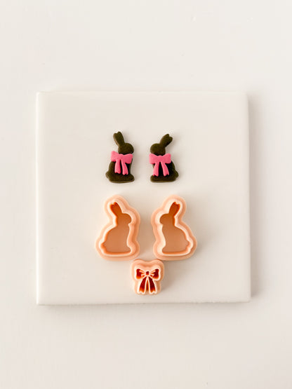 Chocolate Bunny No. 2 Clay Cutter | Chocolate Bunny No. 2 Polymer Clay Cutter for DIY Easter Earrings Holiday Jewelry and Handmade Spring Accessories