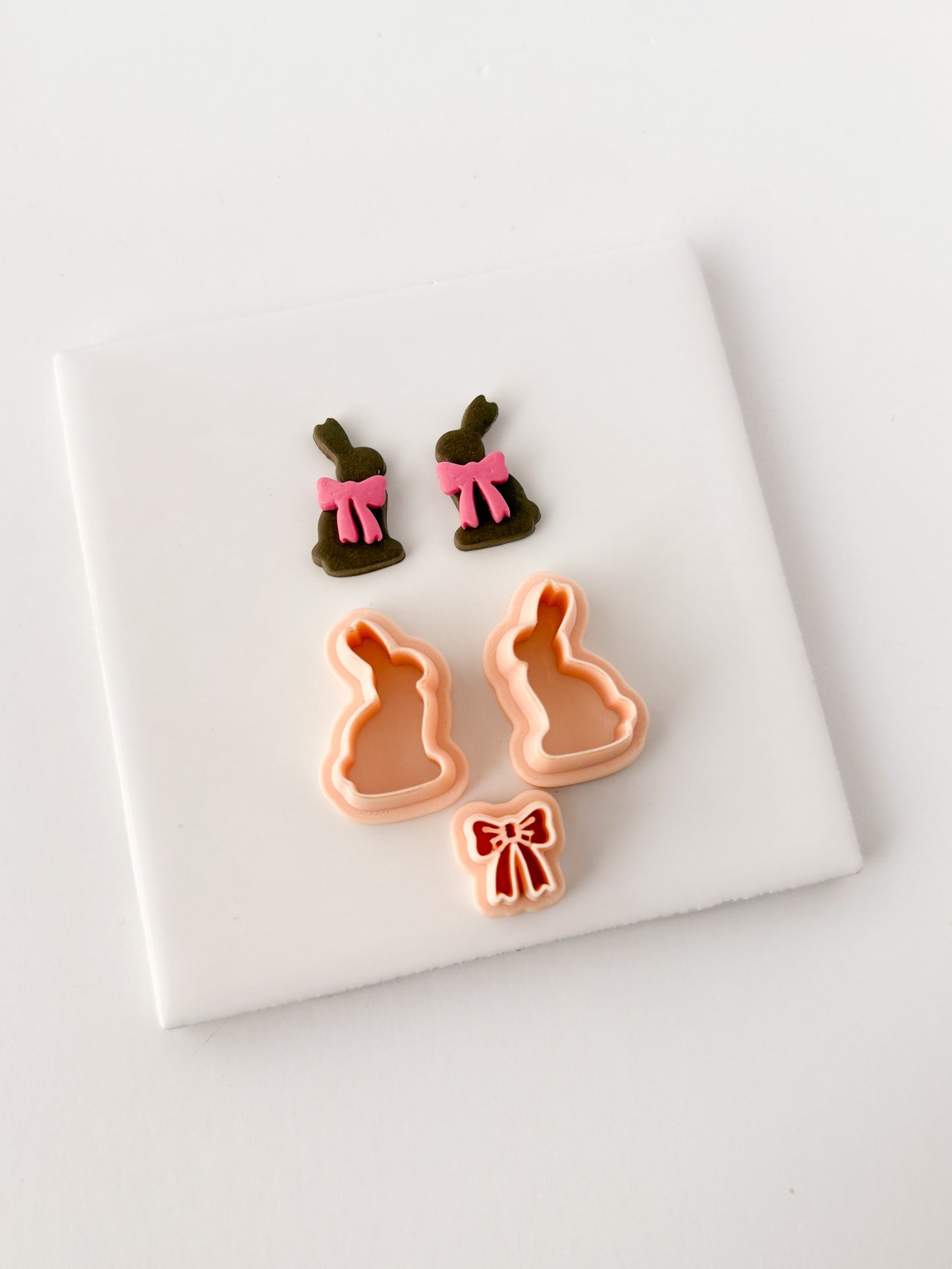 Chocolate Bunny No. 2 Clay Cutter | Chocolate Bunny No. 2 Polymer Clay Cutter for DIY Easter Earrings Holiday Jewelry and Handmade Spring Accessories