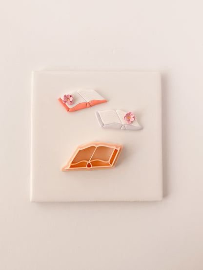 Open Book No. 1 Clay Cutter | Open Book Polymer Clay Cutter for DIY Library Earrings Novel-Themed Jewelry and Handmade Reading Accessories