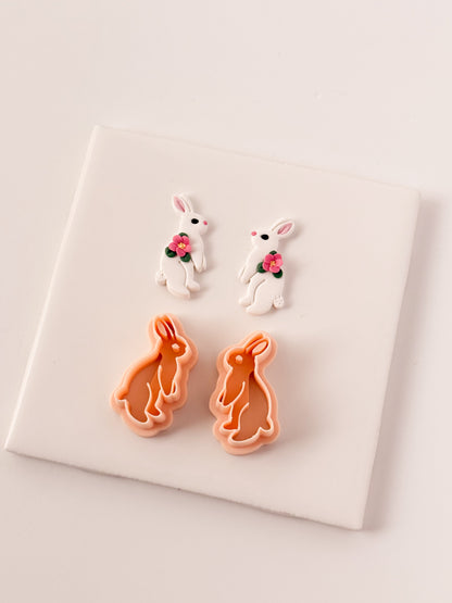 Standing Bunny No. 3 Clay Cutter | Standing Bunny Polymer Clay Cutter for DIY Easter Earrings Bunny-Themed Jewelry and Handmade Spring Accessories