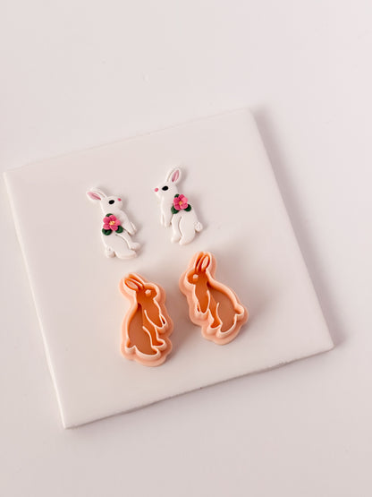 Standing Bunny No. 3 Clay Cutter | Standing Bunny Polymer Clay Cutter for DIY Easter Earrings Bunny-Themed Jewelry and Handmade Spring Accessories