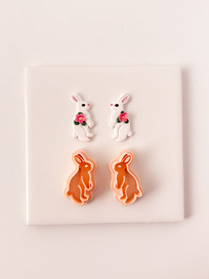 Standing Bunny No. 3 Clay Cutter | Standing Bunny Polymer Clay Cutter for DIY Easter Earrings Bunny-Themed Jewelry and Handmade Spring Accessories