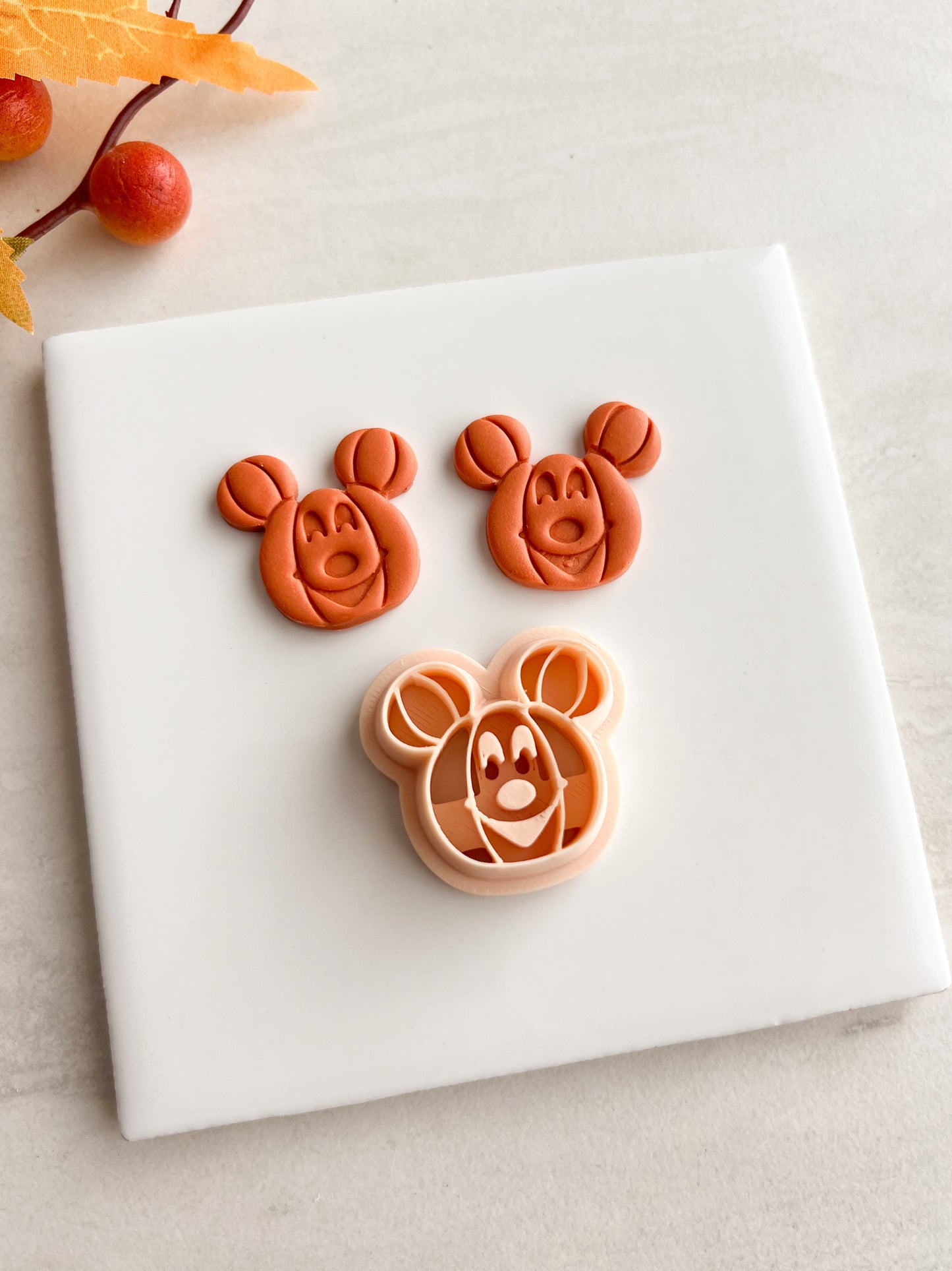 Mickey Pumpkin Clay Cutter | Mickey Pumpkin Polymer Clay Cutter for DIY Halloween Earrings Cute Jewelry and Handmade Spooky Accessories