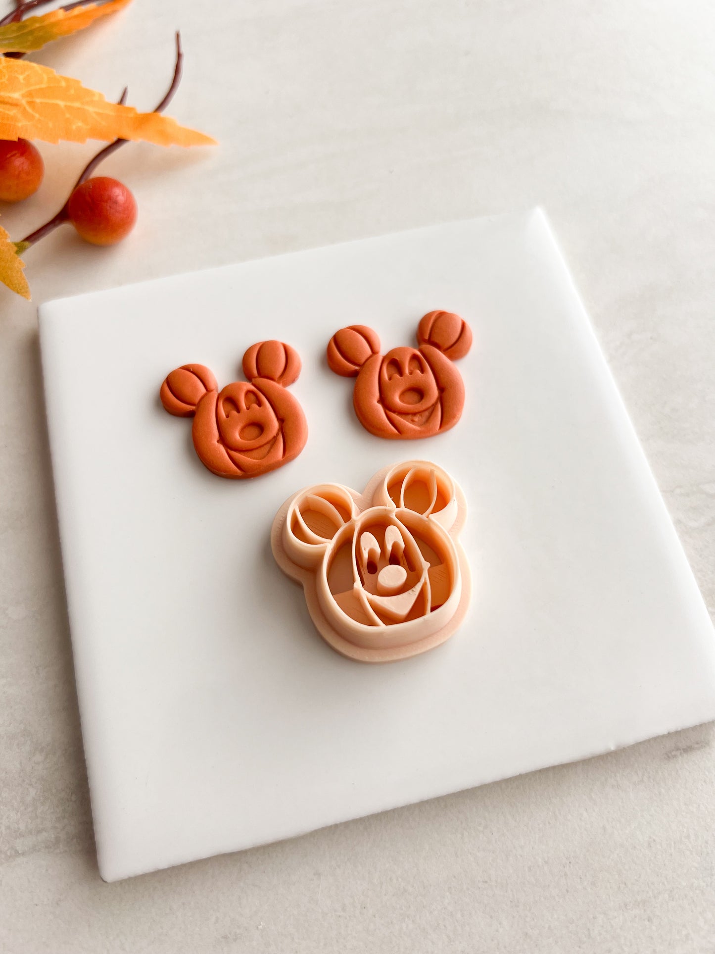 Mickey Pumpkin Clay Cutter | Mickey Pumpkin Polymer Clay Cutter for DIY Halloween Earrings Cute Jewelry and Handmade Spooky Accessories
