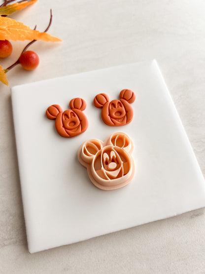 Mickey Pumpkin Clay Cutter | Mickey Pumpkin Polymer Clay Cutter for DIY Halloween Earrings Cute Jewelry and Handmade Spooky Accessories