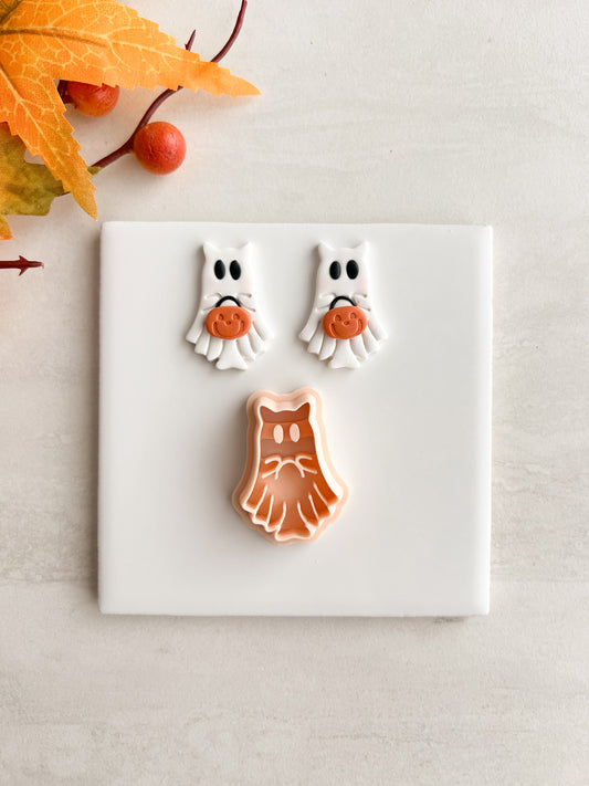 Ghost Cat Clay Cutter | Ghost Cat Polymer Clay Cutter for DIY Halloween Earrings Cat-Themed Jewelry and Handmade Spooky Accessories