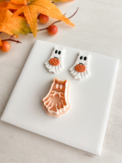 Ghost Cat Clay Cutter | Ghost Cat Polymer Clay Cutter for DIY Halloween Earrings Cat-Themed Jewelry and Handmade Spooky Accessories