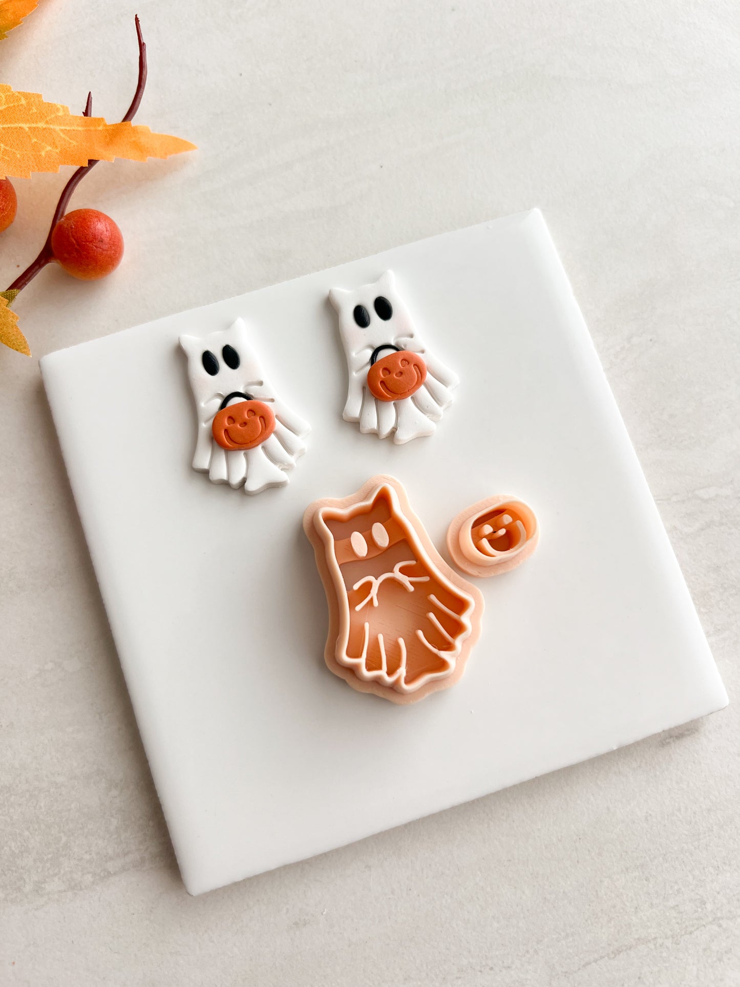 Ghost Cat Clay Cutter | Ghost Cat Polymer Clay Cutter for DIY Halloween Earrings Cat-Themed Jewelry and Handmade Spooky Accessories