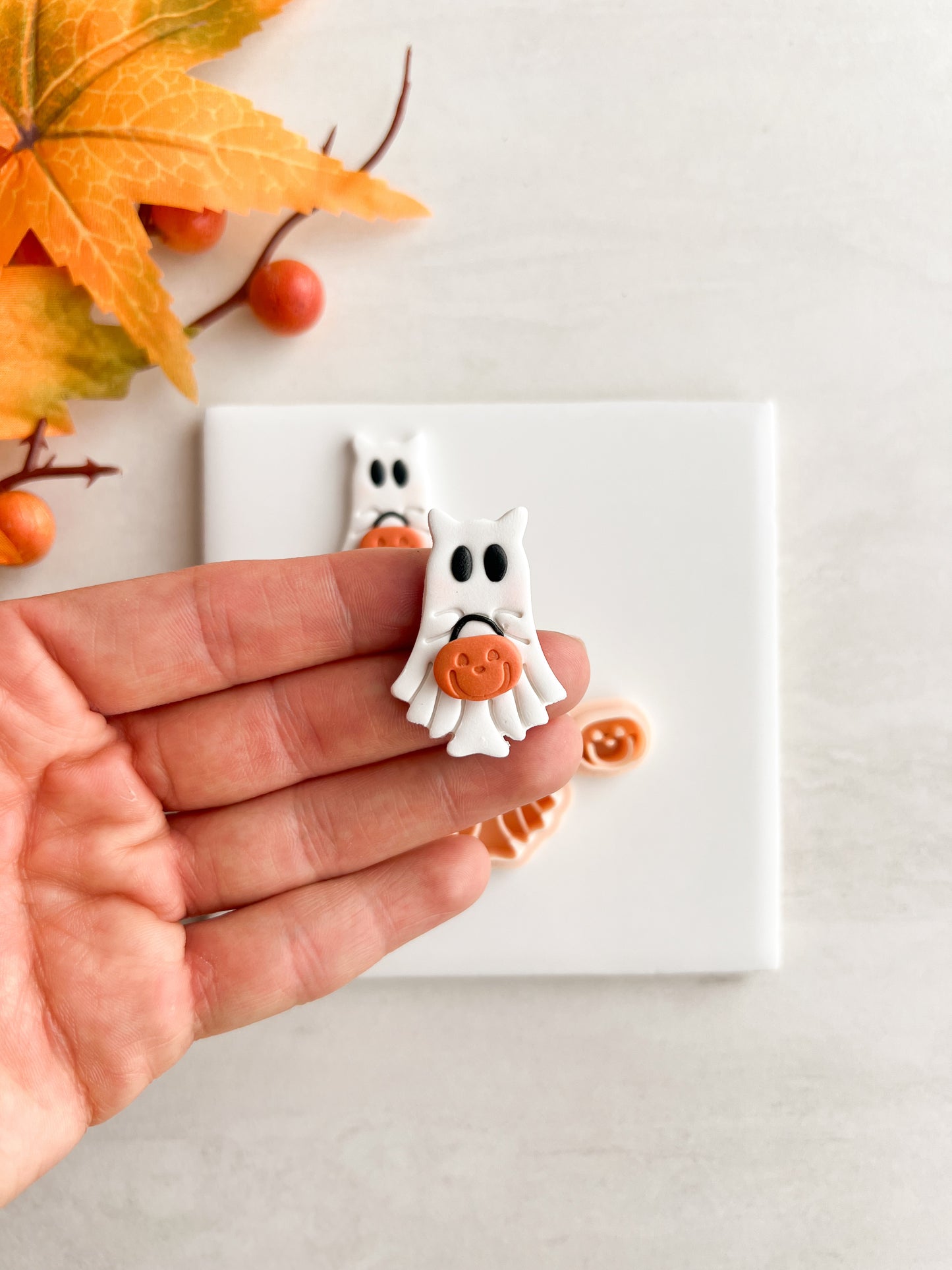 Ghost Cat Clay Cutter | Ghost Cat Polymer Clay Cutter for DIY Halloween Earrings Cat-Themed Jewelry and Handmade Spooky Accessories