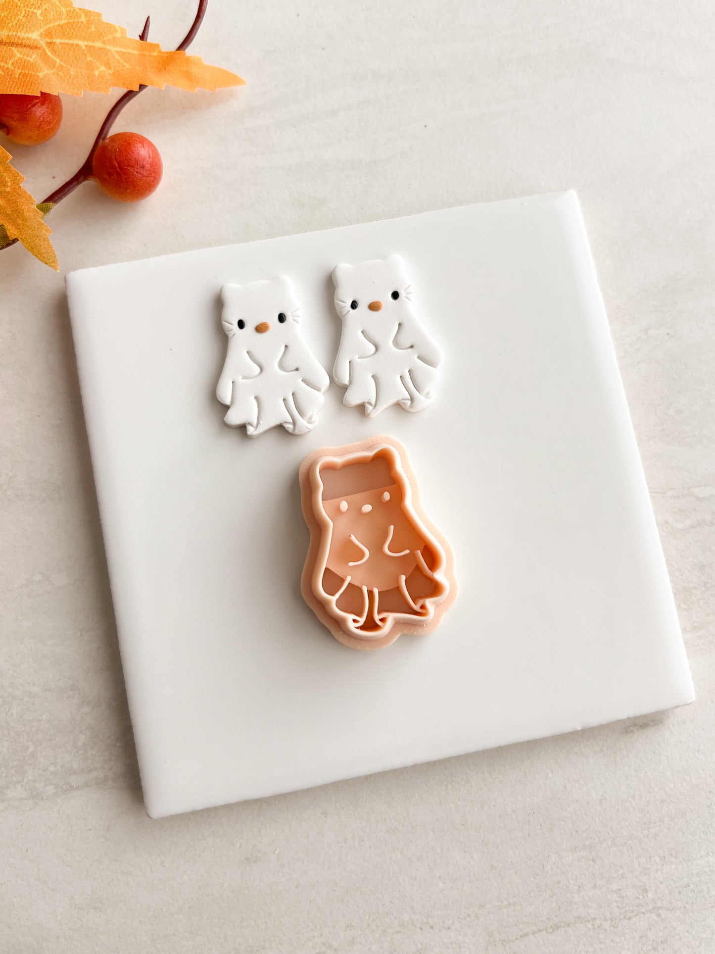 Hello Kitty Ghost Clay Cutter | Hello Kitty Ghost Polymer Clay Cutter for DIY Halloween Earrings Cute Spooky Jewelry and Handmade Festive Accessories