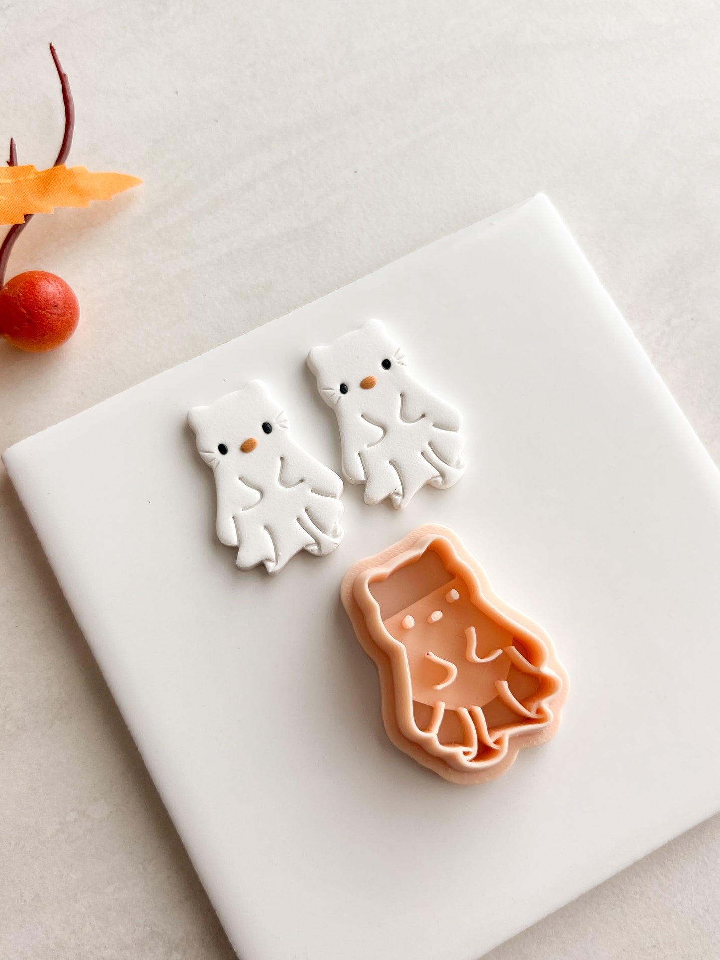 Hello Kitty Ghost Clay Cutter | Hello Kitty Ghost Polymer Clay Cutter for DIY Halloween Earrings Cute Spooky Jewelry and Handmade Festive Accessories