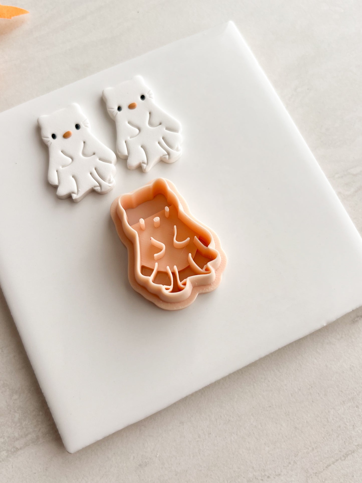 Hello Kitty Ghost Clay Cutter | Hello Kitty Ghost Polymer Clay Cutter for DIY Halloween Earrings Cute Spooky Jewelry and Handmade Festive Accessories