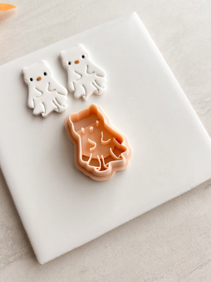 Hello Kitty Ghost Clay Cutter | Hello Kitty Ghost Polymer Clay Cutter for DIY Halloween Earrings Cute Spooky Jewelry and Handmade Festive Accessories