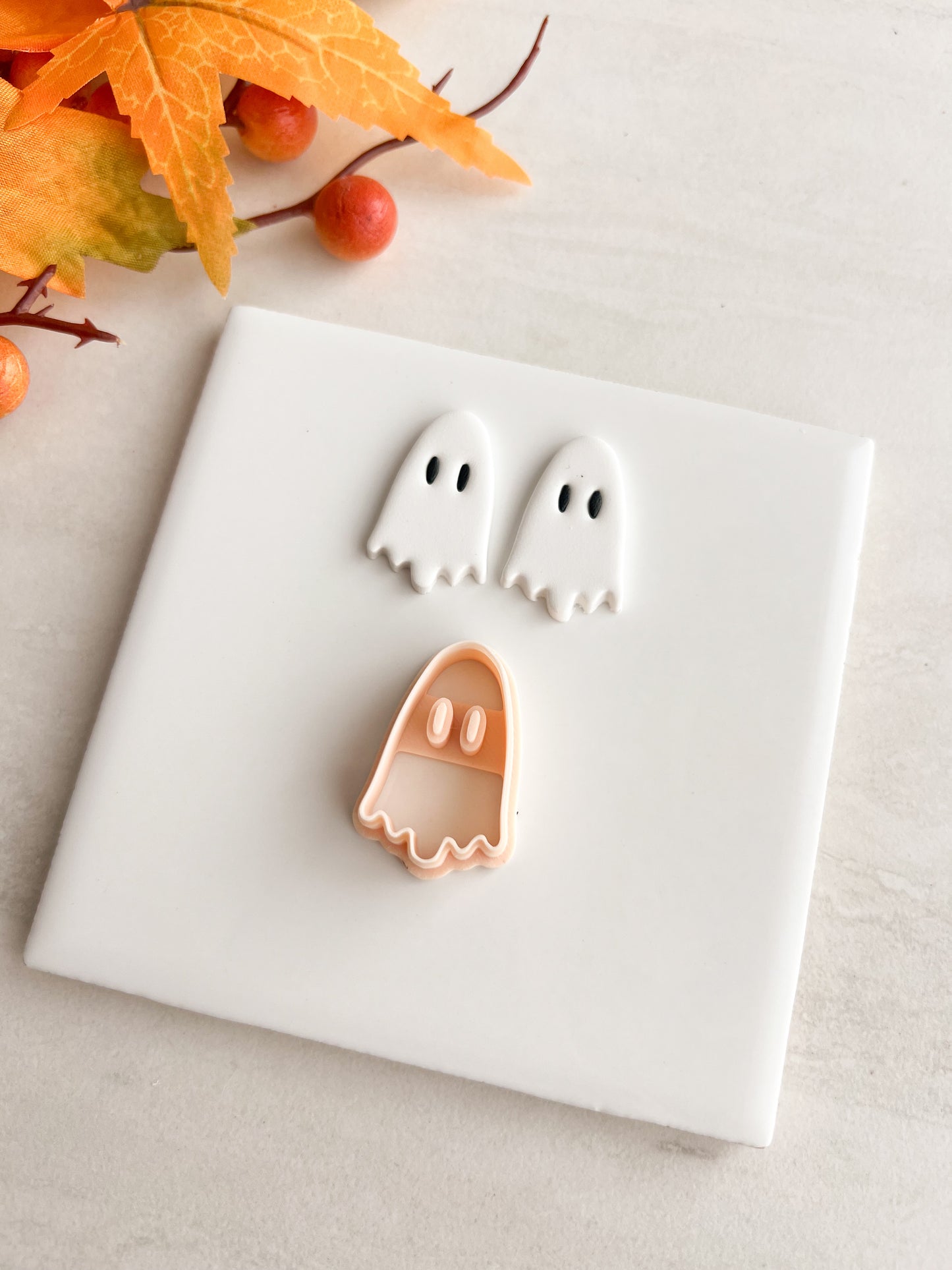 Ghost No. 15 Clay Cutter | Ghost No. 15 Polymer Clay Cutter for DIY Halloween Earrings Spooky-Themed Jewelry and Handmade Haunted Accessories