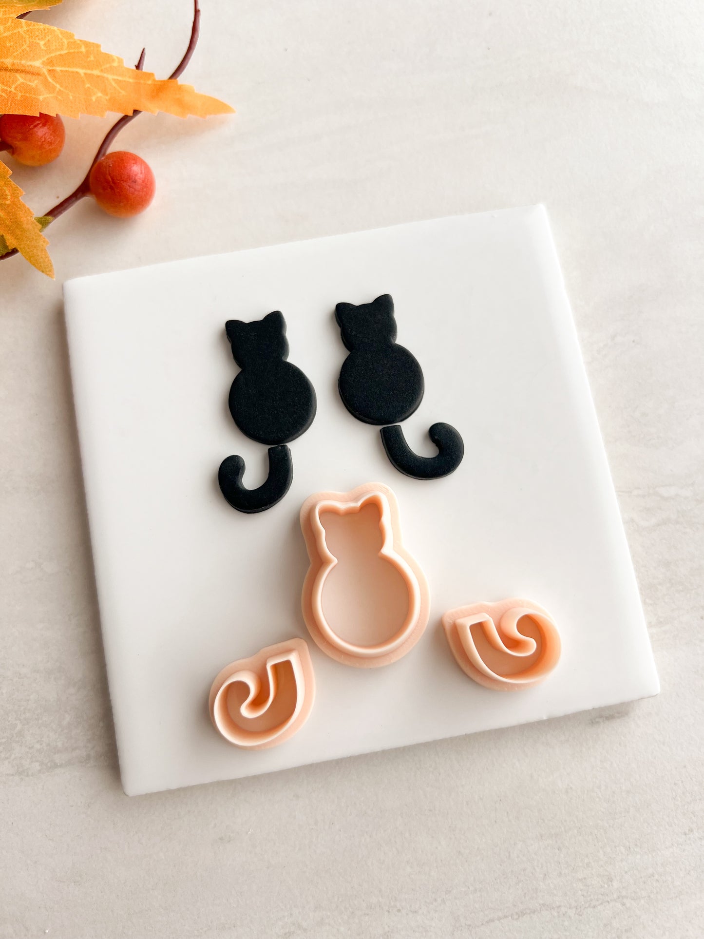 Cat and Tail Clay Cutter | Cat and Tail Polymer Clay Cutter for DIY Animal Earrings Handmade Jewelry and Feline-Inspired Accessories