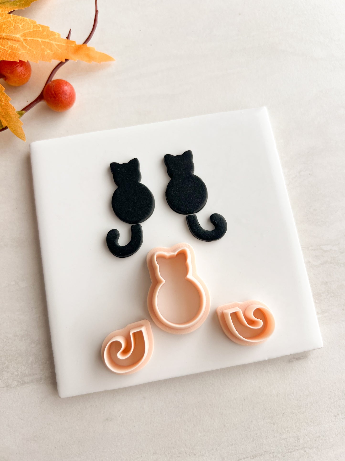 Cat and Tail Clay Cutter | Cat and Tail Polymer Clay Cutter for DIY Animal Earrings Handmade Jewelry and Feline-Inspired Accessories