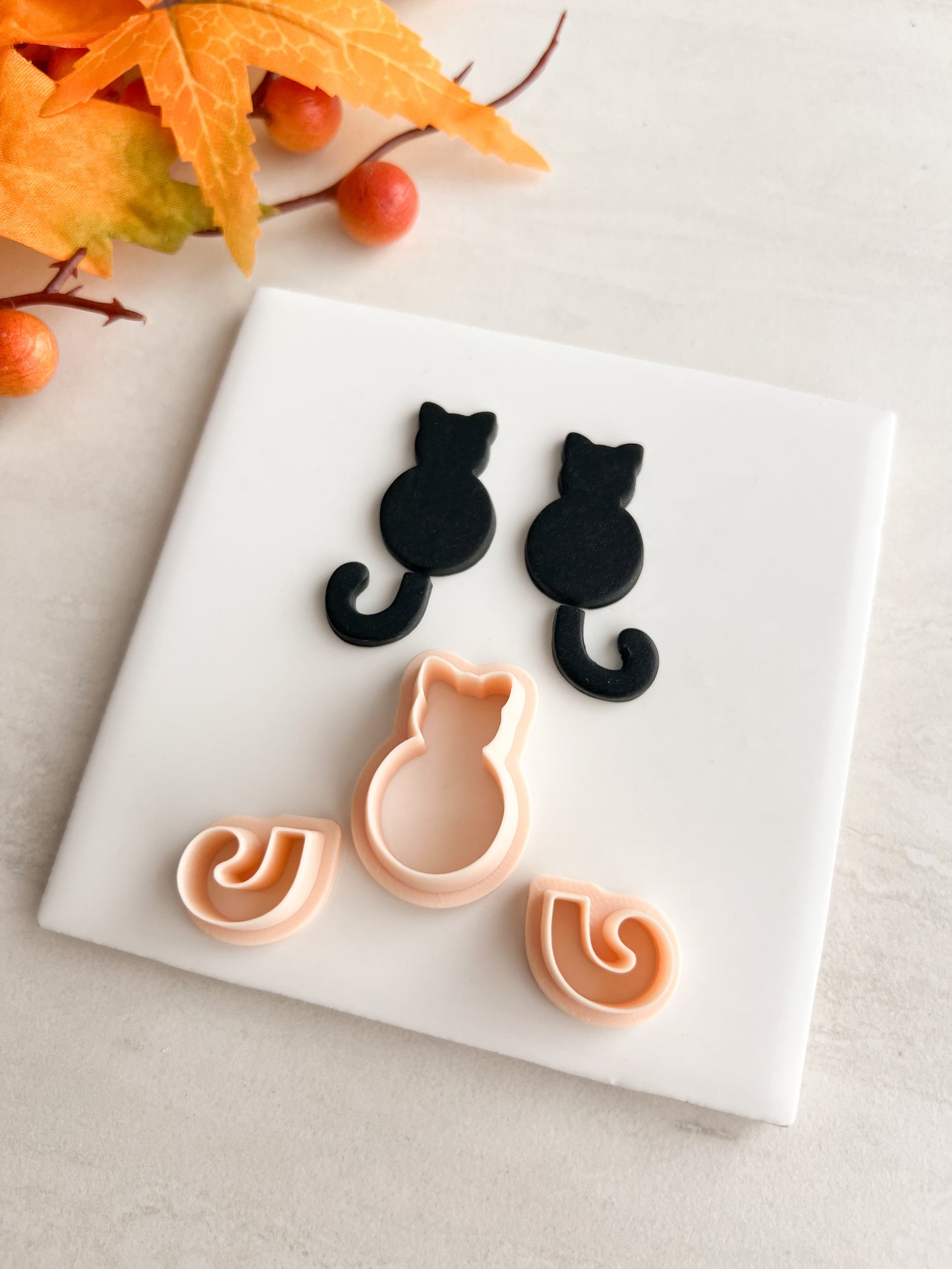 Cat and Tail Clay Cutter | Cat and Tail Polymer Clay Cutter for DIY Animal Earrings Handmade Jewelry and Feline-Inspired Accessories