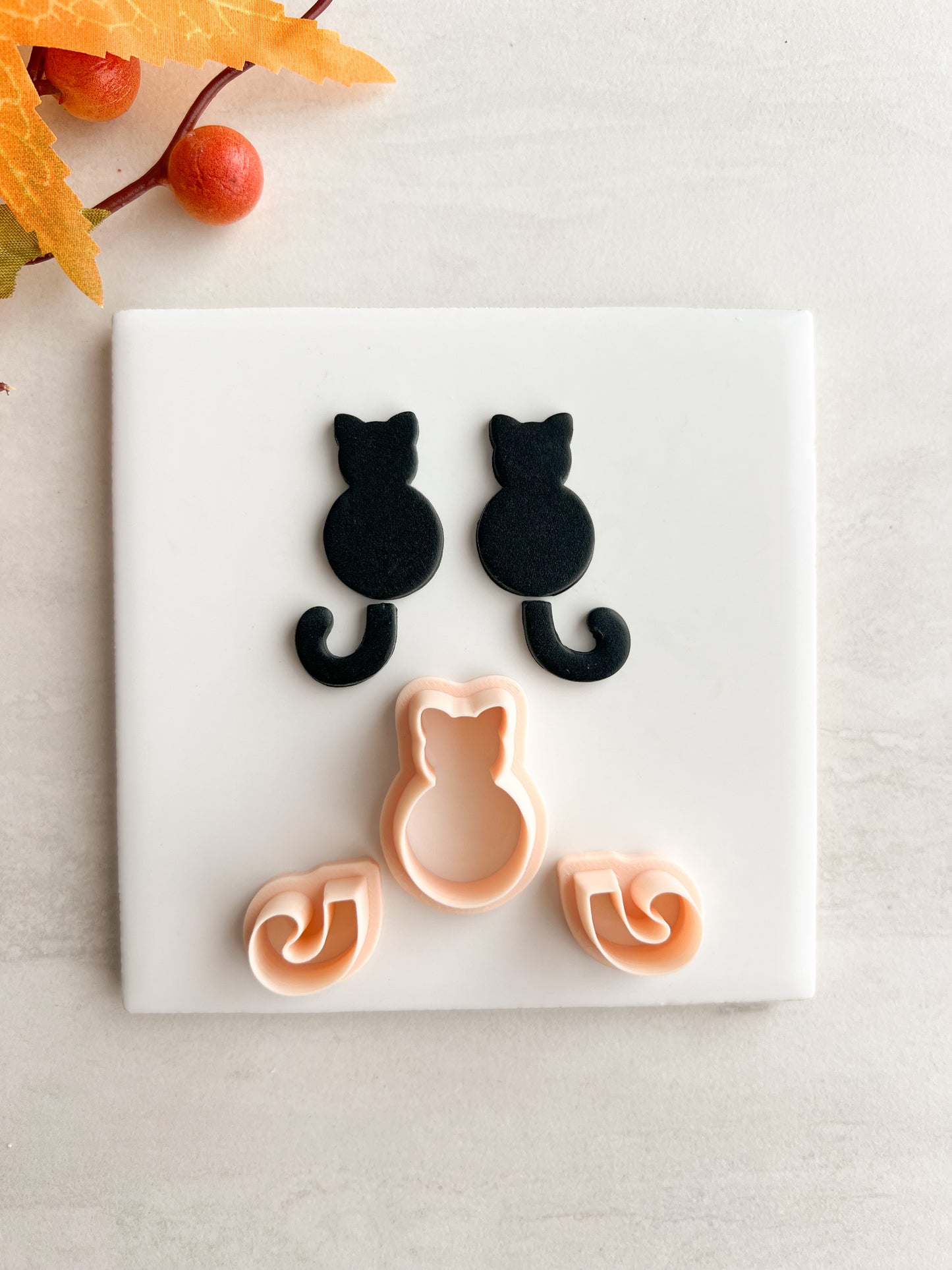 Cat and Tail Clay Cutter | Cat and Tail Polymer Clay Cutter for DIY Animal Earrings Handmade Jewelry and Feline-Inspired Accessories