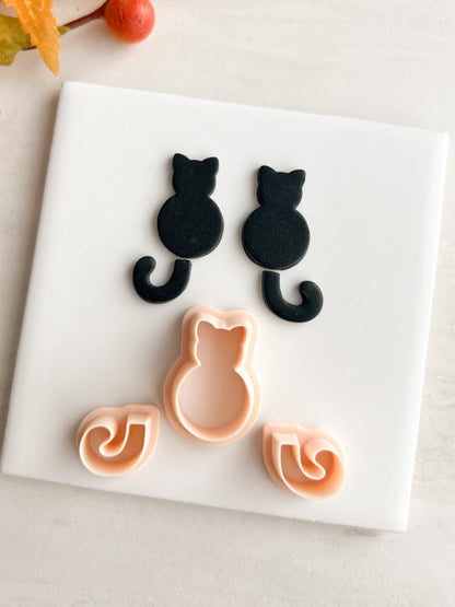Cat and Tail Clay Cutter | Cat and Tail Polymer Clay Cutter for DIY Animal Earrings Handmade Jewelry and Feline-Inspired Accessories